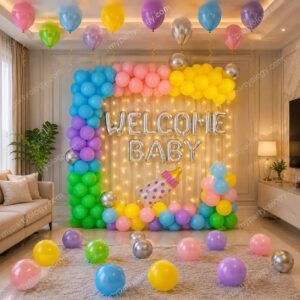 Welcome Baby Colourful Balloon Decoration
