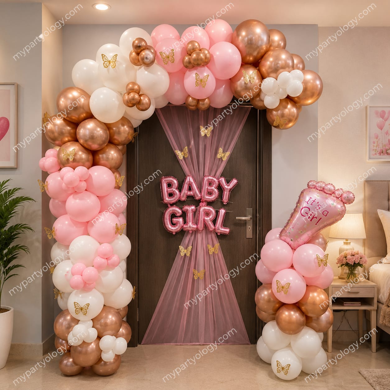 Welcome Baby Girl Room Arch Balloon Decoration