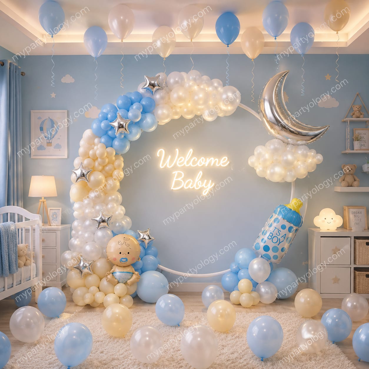 Star Is Born Welcome Baby Boy Balloon Decoration