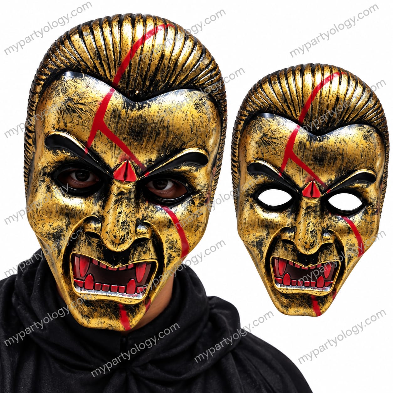 The Bloodlord Gold Vampire Plastic Mask