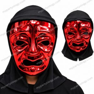 Ruby Inferno Hooded Phantom Masquerade Plastic Mask
