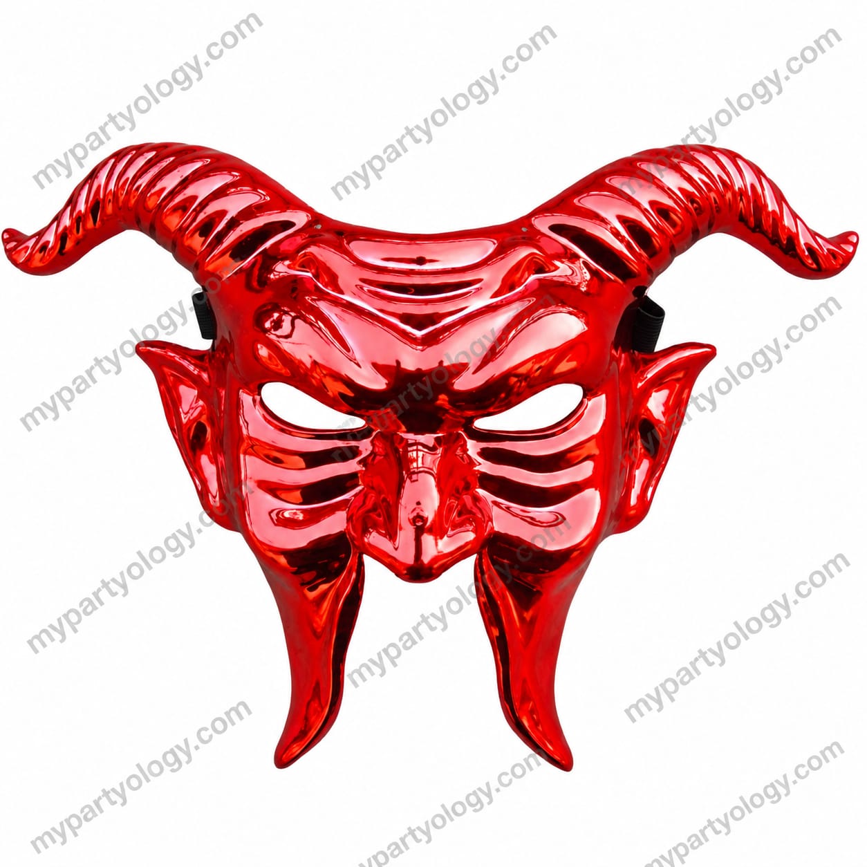Vampire Devil Red Plastic Mask - Image 2