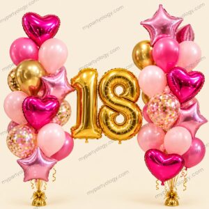 Pinkalicious/Numbers Foil & Latex Balloon Sets (Pack of 40 - 03 Bouquets)