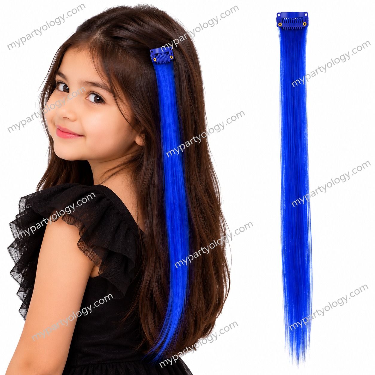 Blue Hair Extensions (Pack Of 1)