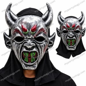 Silver Hellfire Demon Plastic Mask