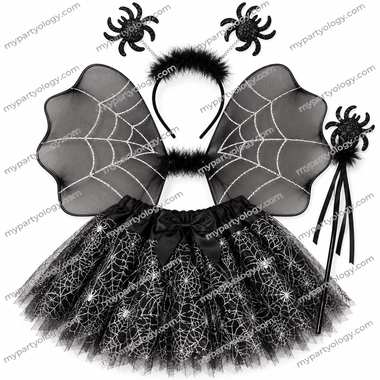 Spider Black Tutu 4pc Girl Set (Size - Age 1-3 Years) - Image 3
