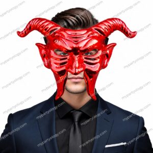 Vampire Devil Red Plastic Mask