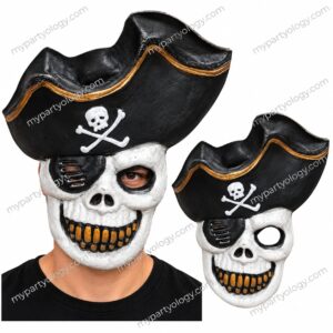 Scary Pirate Eye Patch Skeleton Foam Face Mask