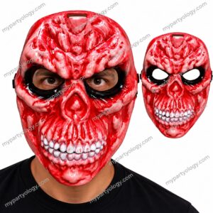 Crimson Grin Plastic Skull Mask