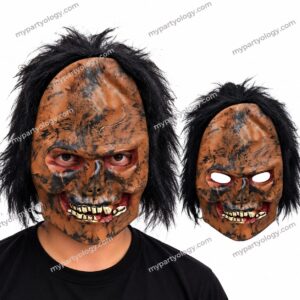 Decaying Zombie Horror Rubber Mask With Hair