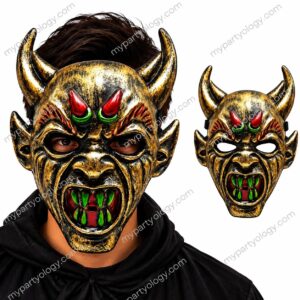 Golden Hellfire Demon Plastic Mask