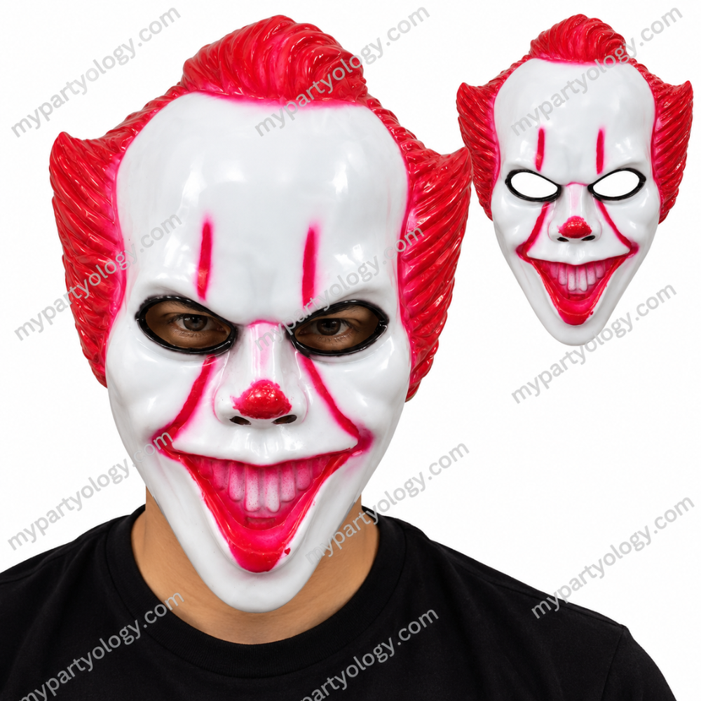 Pennywise Red Hair Plastic Mask